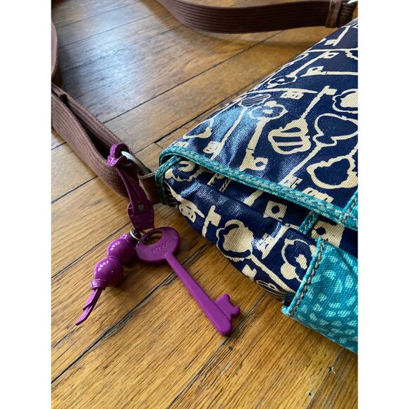 FOSSIL Key-Per Colorful Navy Messenger Bag - Picture 4 of 16